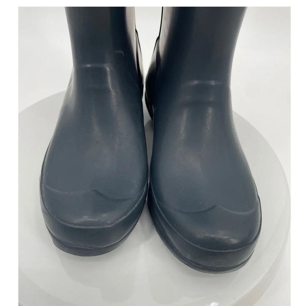 Hunter Rain Boots Kids/ Youth 2M/3F Navy Blue Rubber Tall Waterproof Buckle